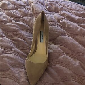 Prada Women's Tan Suede Heels